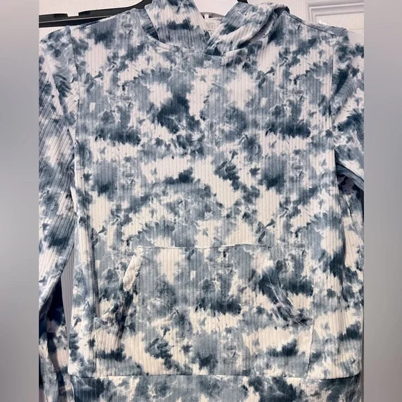 Sunset Sky Kids Blue Tie-Dye Matching Joggers and Hoodie Set - Picture 2 of 5